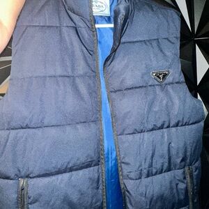 Prada Men's Navy Puffer Vest